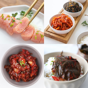 사계절 반찬 / 명란젓갈 500g & 진미채 500g & 낙지젓갈 500g & 양념깻잎 500g